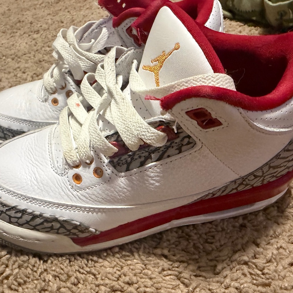 Jordan Kids White Red and Gray Sneakers